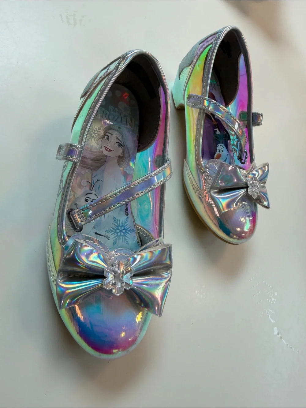 Disney Iridescent Rainbow Mary Jane Dress Shoes with Bow